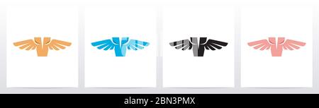 Wings On Letter Logo Design V Stock Vector
