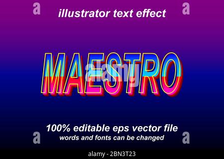 Text style effect free vector, words and fonts can be changed Stock Vector