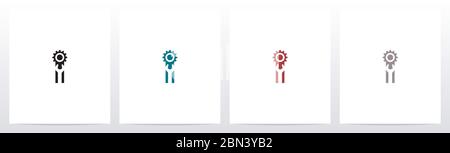 Wrench And Gears On Letter Logo Design I Stock Vector