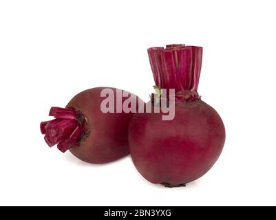 Whole red beetroots isolated on white background Stock Photo
