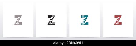 Wrench And Gears On Letter Logo Design Z Stock Vector