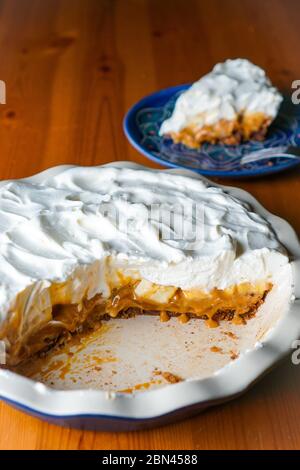 Banoffee Pie in a pie plate Stock Photo