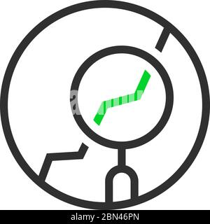 thin line round simple analytics logo Stock Vector
