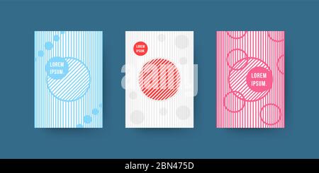 abstract geometric poster covers with halftone line Stock Vector