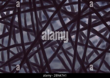 Roll texture of white nylon rope, extreme close-up macro shot Stock Photo