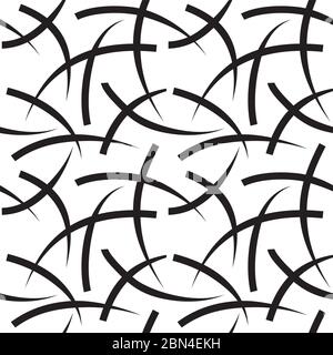 Abstract stroked seamless pattern. Chaotic placed and crossing strokes on white background. Vector eps8 illustration. Stock Vector