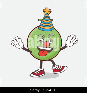An illustration of Melon Fruit cartoon mascot character as funny clown Stock Vector