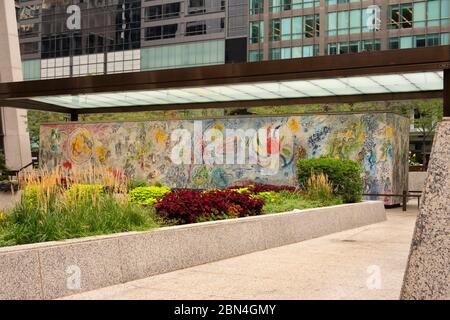 Four Seasons mosaic by Marc Chagall in Chase Tower Plaza Chicago Illinois Stock Photo