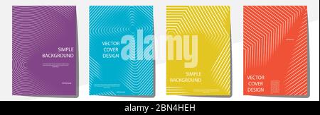 Geometric cover design templates A-4 format. Editable set of layouts for covers of books, magazines, notebooks, albums, booklets. Flat design, modern Stock Vector