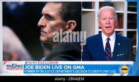 Wilmington, Delaware, USA. 12th May, 2020. A screen grab of Vice President JOE BIDEN being interviewed by GEORGE STEPHANOPOULOS on ABC's 'Good Morning America. Credit: Brian Cahn/ZUMA Wire/Alamy Live News Stock Photo