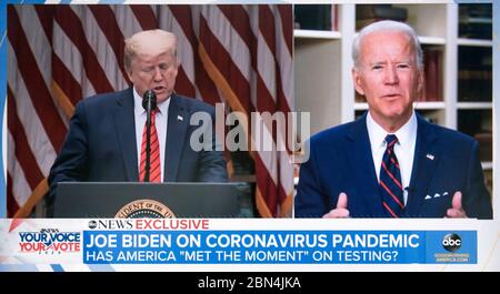 Wilmington, Delaware, USA. 12th May, 2020. A screen grab of Vice President JOE BIDEN being interviewed by GEORGE STEPHANOPOULOS on ABC's 'Good Morning America. Credit: Brian Cahn/ZUMA Wire/Alamy Live News Stock Photo