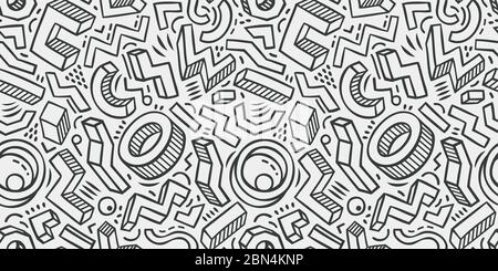 Seamless background sketch. Hand-drawn geometric pattern vector illustration Stock Vector