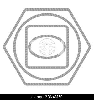 Set of Different Bath Shower Hose Icon Isolated on White. Bathroom Collection. Flat Design. Hosepipe Frame Set. Stock Vector