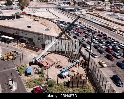 The border wall in Calexico California a Port of Entry along the U.S ...