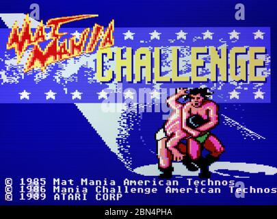 Mat Mania Challenge - Atari 7800 Videgame Stock Photo