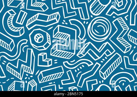 Seamless pattern sketch. Hand-drawn geometric background vector illustration Stock Vector