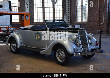 An Antique Ford Highway Patrol Car On Display At The North Carolina Transportation Museum Stock Photo Alamy