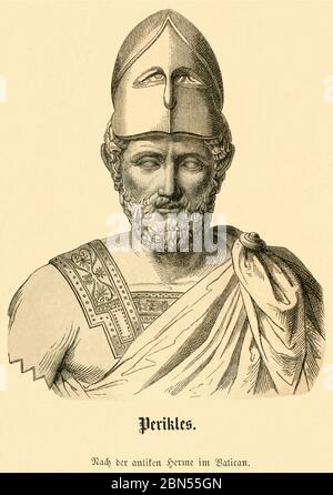 Europa Griechenland Athen Perikles Portrat Griechischer Staatsmann Nach Einer Antiken Herme Im Vatikan Motiv Aus Allgemeine Weltgeschichte Fur Alle Stande Von Den Fruhesten Zeiten Bis Zum Jahr 1870