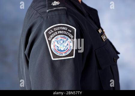 Austin, Texas USA, January 12, 2012: Badge on uniform of officer of the U.S Customs and Border Protection federal agency, which is a division of U.S Department of Homeland Security  ©Marjorie Kamys Cotera/Daemmrich Photography Stock Photo