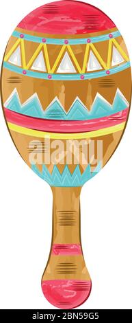 Isolated decorated maraca Stock Vector
