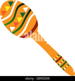 Decorated mexican maraca Stock Vector