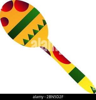 Decorated mexican maraca Stock Vector