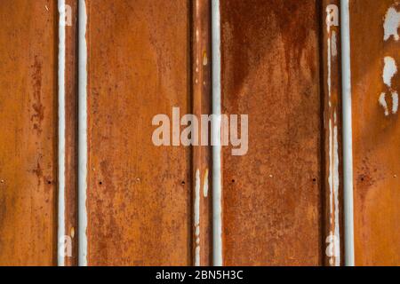 Red brown rusty metal plate wall texture background Stock Photo