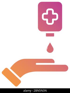 hands washing with soap dispenser gradient silhouette Stock Vector