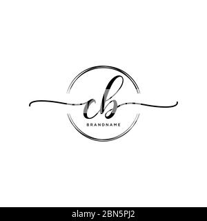 Initial CB handwriting logo with circle template vector Stock Vector ...