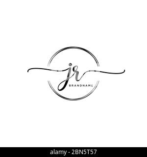 Circle initial letter JR logo concept design. Symbol graphic template ...