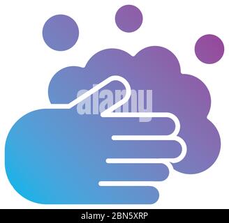 hands washing with foam gradient silhouette style Stock Vector