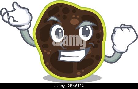 A funny cartoon design concept of firmicutes with happy face