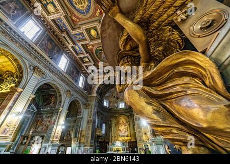 Rome, Italy - 10 03 2018: Interior of the church San Marcello al Corso in Rome, Italy