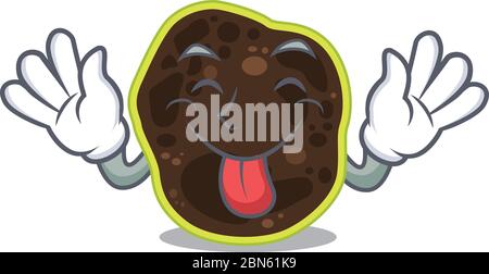 Funny firmicutes cartoon design with tongue out face