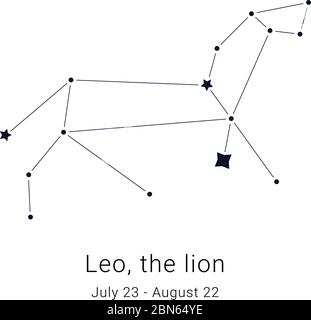 Leo the lion. Constellation and the date of birth range Stock