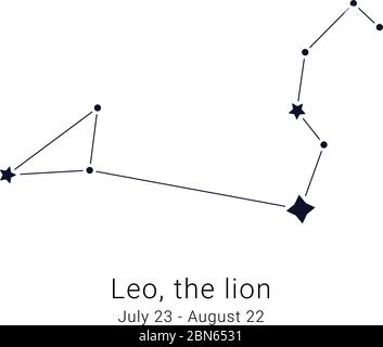 Leo the lion. Constellation and the date of birth range Stock