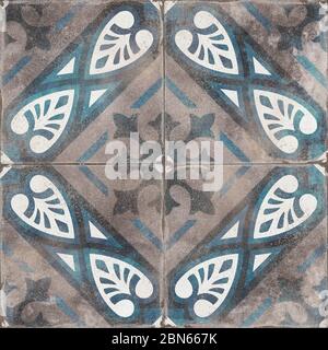 Portuguese style azulejo pattern tiles, Moroccan mosaic tile, ceramic decoration tile, Portuguese pattern tile Stock Photo
