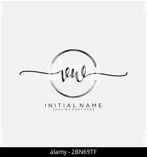 Initial VW handwriting logo with circle template vector Stock Vector ...