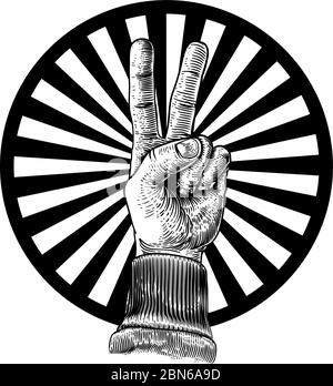 Peace Victory Hand Sign Stock Vector