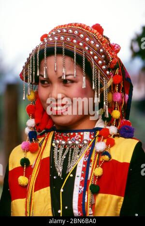 Burma / Myanmar: Lisu woman in traditional costume, Manhkring, Myitkyina, Kachin State.  The Lisu people (Lìsù zú) are a Tibeto-Burman ethnic group wh