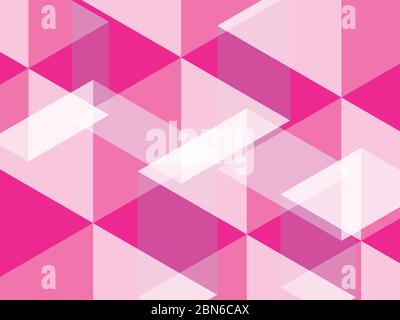 Abstract hexagon and polygon background in plastic pink or hot pink color. A sizzling hue with lots of depth, it captures the electric glow of cities. Stock Vector