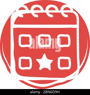 Calendar with star block style icon vector design Stock Vector Image ...