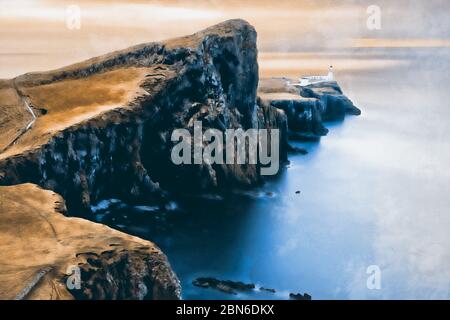 Isle of Skye (in English Isle of Skye, in Scottish Gaelic An t-Eilean Sgithanach or Eilean a 'Cheò) is an island in the United Kingdom, Stock Photo