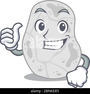 White planctomycetes cartoon character design showing OK finger Stock Vector
