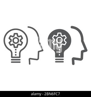 Skill Development line and glyph icon, education and school, idea sign vector graphics, a linear icon on a white background, eps 10. Stock Vector