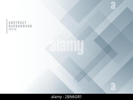 Abstract white and gray geometric square shape overlapping layer background. Vector illustration Stock Vector