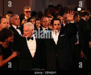 Johnny Depp attends the 'Black Mass' red carpet during the 72nd Venice Film Festival on September 4, 2015 in Venice, Italy. Stock Photo