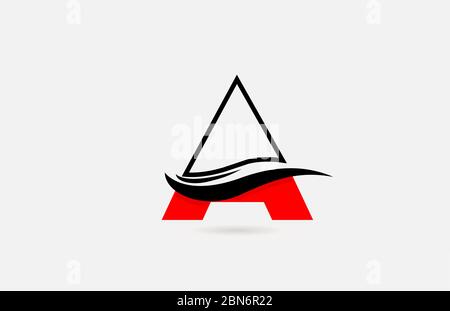 black red P line alphabet letter logo icon. Creative design for company ...
