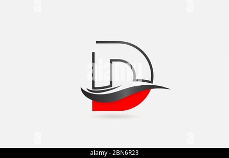 Red black N alphabet letter logo with big swoosh. Corporate creative ...