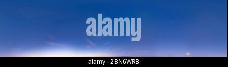 Seamless sky panorama as 360-degree view and beautiful cloud formations for use in 3D graphics as sky dome or for post-processing of drone images Stock Photo